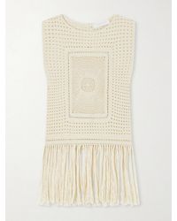 Zimmermann - Indra Fringed Crocheted Cotton Tank Top - Lyst
