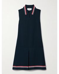 Thom Browne - Pleated Striped Stretch-Knit Mini Dress - Lyst