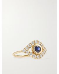 Sydney Evan - Large Evil Eye 14-Karat, Sapphire And Diamond Ring - Lyst