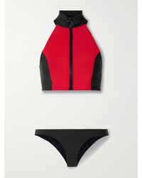 Lisa Marie Fernandez - Lisa Marie Zweifarbiger Neckholder-Bikini Aus Neopren - Lyst