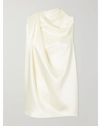 Heirlome - Kate Draped Silk-Satin Top - Lyst