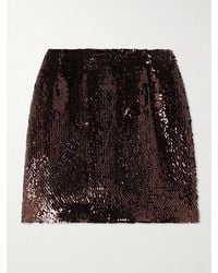 Blazé Milano - Tropicana Coci Velvet-Trimmed Sequined Crepe Mini Skirt - Lyst