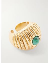 Paola Sighinolfi - Reef 18-Karat-Plated Pewter And Onyx Ring - Lyst