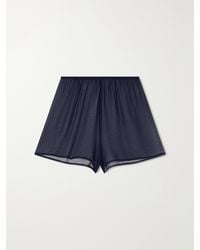 SARA CRISTINA - Playa Pearl-Embellished Silk-Chiffon Shorts - Lyst