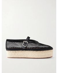 Alaïa - Buckled Mesh Platform Espadrille Sandals - Lyst