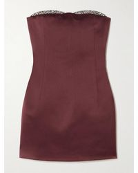 The New Arrivals Ilkyaz Ozel - Noélie Strapless Crystal-Embellished Satin Mini Dress - Lyst