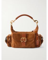 Chloé - Camera Leather-Trimmed Suede Shoulder Bag - Lyst