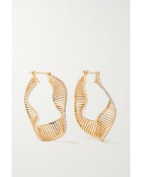 L'Atelier Nawbar - Twisted Waves 18-Karat, Enamel And Diamond Hoop Earrings - Lyst