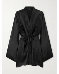 Balenciaga - Belted Silk-Satin Mini Wrap Dress - Lyst