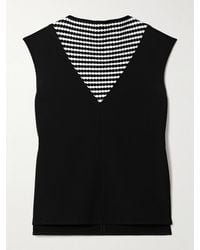 Proenza Schouler - Prescott Striped Knitted And Crepe Tank - Lyst