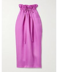 KHAITE - Ember Gathered Silk-Gazar Maxi Skirt - Lyst