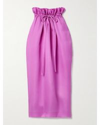 KHAITE - Ember Gathered Silk-Gazar Maxi Skirt - Lyst