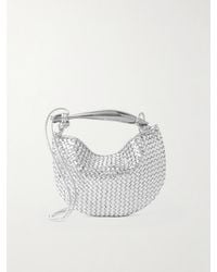 Bottega Veneta - Sardine Mini Intrecciato Metallic Leather Shoulder Bag - Lyst