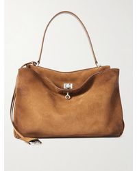 Balenciaga - Rodeo Mittelgroße Schultertasche Aus Veloursleder - Lyst