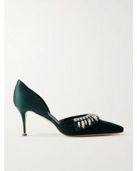Manolo Blahnik - Tulidor 70 Crystal-Embellished Velvet Pumps - Lyst