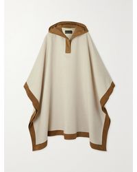 Loro Piana - Chandra Poncho Aus Kaschmir Mit Kapuze Und Veloursleder- Sowie Shell-Besatz - Lyst