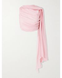 Posse - Solene Asymmetric Draped Ruched Georgette Top - Lyst