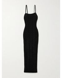 Balmain - Devoré-Velvet Midi Dress - Lyst