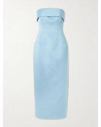Emilia Wickstead - Keeley Mudu Strapless Duchesse-Satin Midi Dress - Lyst