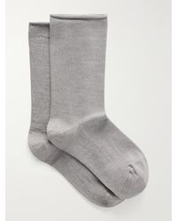 Brunello Cucinelli - Metallic Cashmere-Blend Ankle Socks - Lyst
