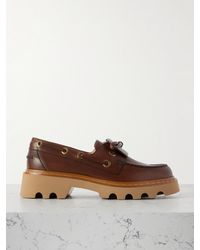 Roger Vivier - Viv Ranger Buckled Leather Boat Shoes - Lyst