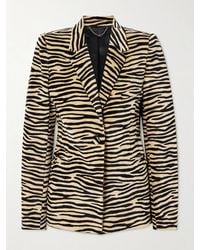 Rabanne - Zebra-Print Cotton-Blend Velvet Blazer - Lyst