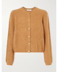FRAME - The Cashmere Airy Teddy Cardi Wool And Cashmere-Blend Cardigan - Lyst