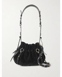 Isabel Marant - Bolton Tasseled Leather-Trimmed Suede Shoulder Bag - Lyst