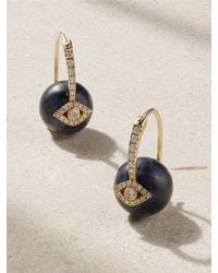 Sydney Evan - Evil Eye Creolen Aus 14 Karat Mit Saphiren Und Diamanten - Lyst