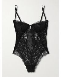 Versace - Body Aus Spitze Und Stretch-Satin Mit Bügel-Cups - Lyst