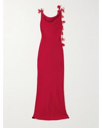 Cult Gaia - Nymeria Open-Back Organza-Trimmed Silk-Blend Satin Maxi Dress - Lyst