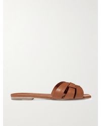 Saint Laurent - Tribute Woven Leather Slides - Lyst
