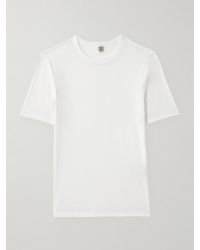TOTEME - T-Shirt Aus Geripptem Stretch-Baumwoll-Jersey - Lyst