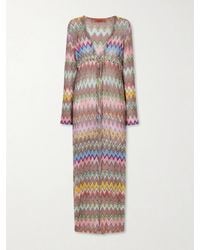 Missoni - Striped Metallic Crochet-Knit Coverup - Lyst