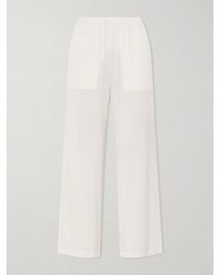 TOTEME - Cotton And Silk-Blend Straight-Leg Pants - Lyst