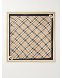 Burberry - Checked Silk-Twill Scarf - Lyst