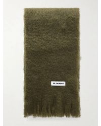 Jil Sander - Fringed Mohair And Wool-Bend Scarf - Lyst
