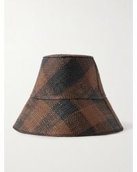 Johanna Ortiz - Artesano Heaven And Earth Checked Straw Bucket Hat - Lyst