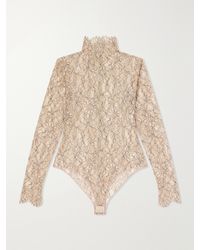Valentino Garavani - Scalloped Lace Jersey Bodysuit - Lyst