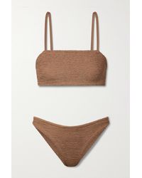Hunza G + Net Sustain Gigi Seersucker Bikini - Brown