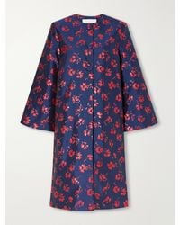 D'Estree - Ruby Floral-Jacquard Taffeta Coat - Lyst