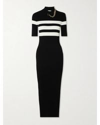 Jean Paul Gaultier - Chain-Embellished Striped Ribbed-Knit Maxi Dress - Lyst