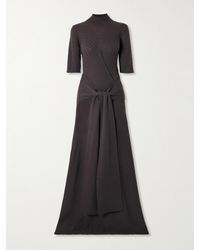 Violante Nessi - Takashi Tie-Detailed Ribbed Merino Wool Midi Dress - Lyst
