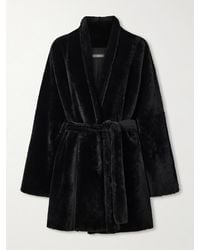 Nour Hammour - Raquel Belted Paneled Shearling Coat - Lyst