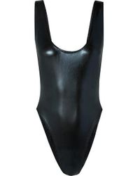 Norma Kamali Marissa Badeanzug In Metallic-optik - Blau