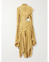 Zimmermann - Valiant Knotted Draped Printed Silk-Blend Maxi Dress - Lyst