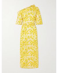 BERNADETTE - Bowery One-Shoulder Floral-Print Stretch-Cotton Midi Dress - Lyst