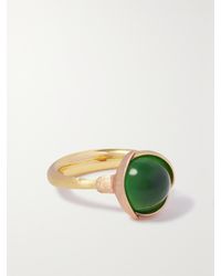 Ole Lynggaard Copenhagen - Bague En Or Jaune Et Rose 18 Carats (750/1000) Et Serpentine Lotus - Lyst