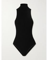Alaïa - Body Aus Rippstrick Mit Stehkragen - Lyst