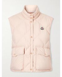 Moncler - Biois Cropped Appliquéd Padded Quilted Shell Down Vest - Lyst
